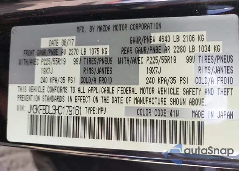 2017 Mazda Cx-5 Grand Touring from USA, damaged, VIN JM3KFBDL3H0179161